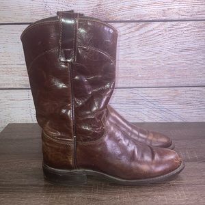 Vintage CAPEZIO Womens Size 5 M Brown Leather Roper Cowboy Western Boots